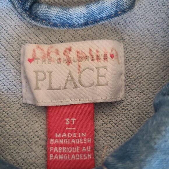 The Children's Place Denim Jacket Girls 3T Snap Buttons Classic Blue Wash *Read - Picture 4 of 7